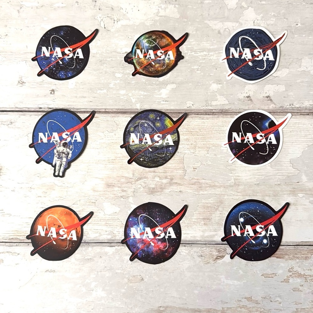 NASA Sticker Bundle Set of 9 Collectible Laptop Stickers Space Planets NEW
